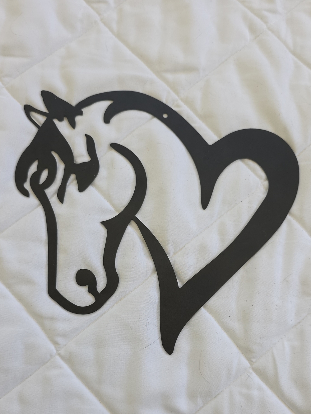 Black Horse Heart Metal Wall Art